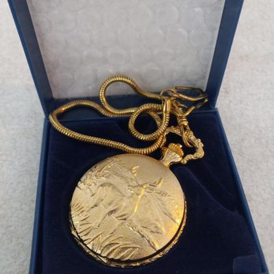 Vintage Cariole Antimagnetic Pocket Watch with Hunting Scene