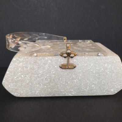 Vintage 1960s Florida Handbags of Miami Lucite Carved Lid Purse