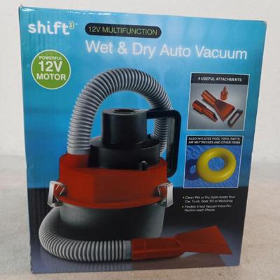 Shift3 12v Multi-Function Wet & Dry Auto Vacuum with Auto Adapter - New in Box
