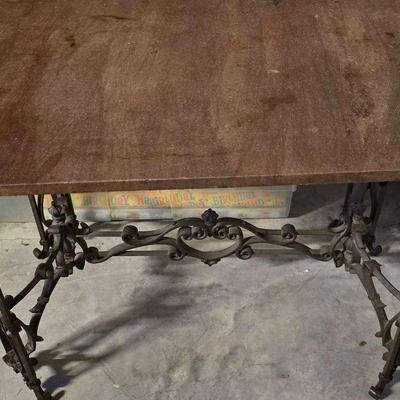 Wrought Iron Table With Stone Top