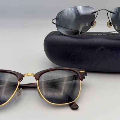 Ray-Ban Clubmaster & Maui Jim Polarized Sunglasses | Includes Maui Jim Case