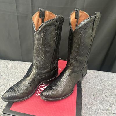 Nocona Black Lizard Cowboy Boots | Men's Size 9D