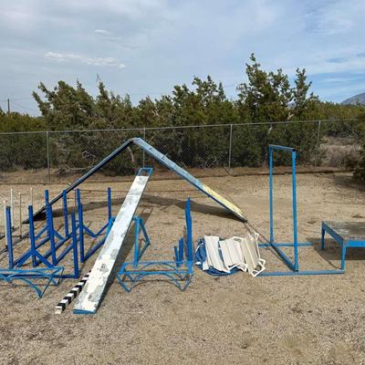 Dog Agility Training Equipment Lot | J&J Practijumps, A-Frame Teeter, Weave Poles & More