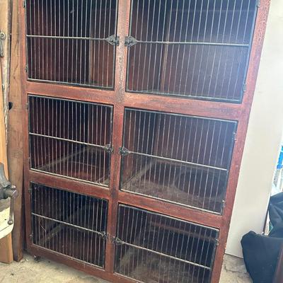 Wooden 6-Door Breeder Cage Cabinet with Wire Fronts