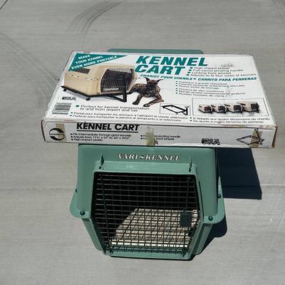 Vari-Kennel Intermediate Dog Crate with Doskocil Kennel Cart