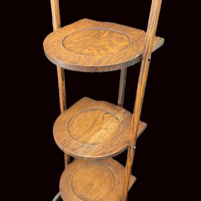 Antique 3-Tier Folding Wooden Pie Rack | Display or Cooling Stand