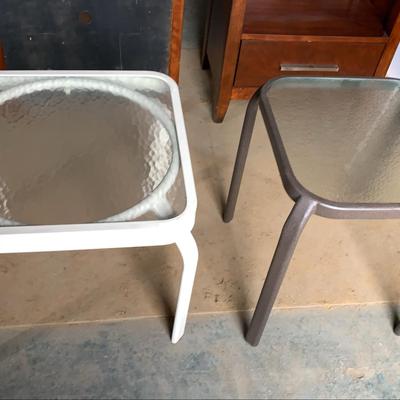 Two Glass Top All Weather Patio Tables