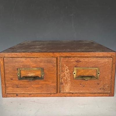 1930s Oak Card File Drawer