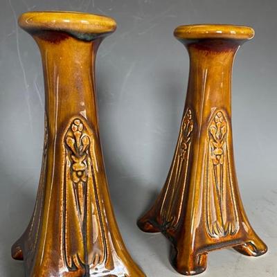 New Rookwood Pottery Kataro Shirayamadani Candlestick Set 