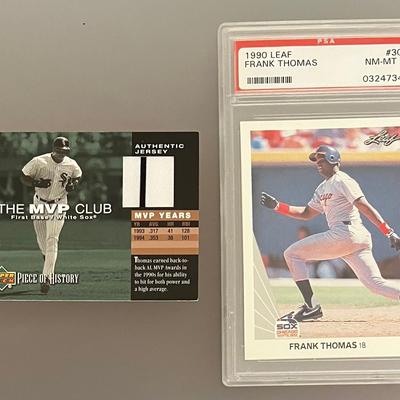 2 - Frank Thomas Baseball Cards - 1990 Leaf & Jersey Relic