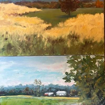 Pair of Larry Griggs Oil Landscapes, Unsigned 