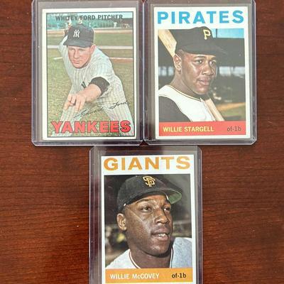 1960s Vintage Baseball Cards. Wille Stargell, Willie McCovey and Whitey Ford