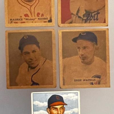 5 -  1949 & 1950 Bowman Baseball Cards 
