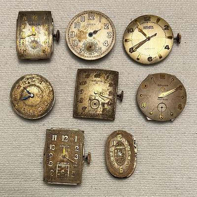 Antique Gruen Wrist Watch Movements, Parts