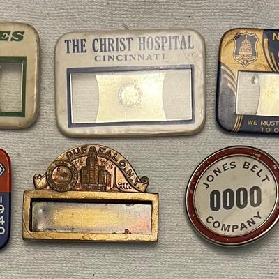 Vintage Employee Name & Service Badges 