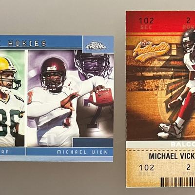 2 - Collectible Michael Vick Football Cards - Rookie 