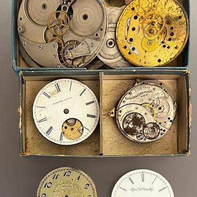 Antique Elgin Pocket Watch Movements, Parts, Dials #3