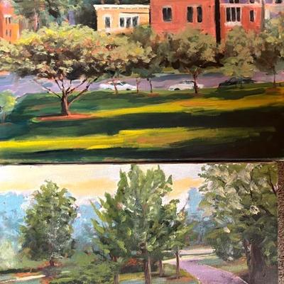 Pair of Larry Griggs Oil Landscapes, Unsigned 