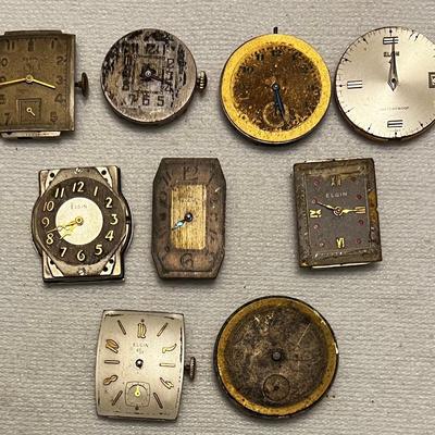Antique Elgin Wrist Watch Movements, Parts