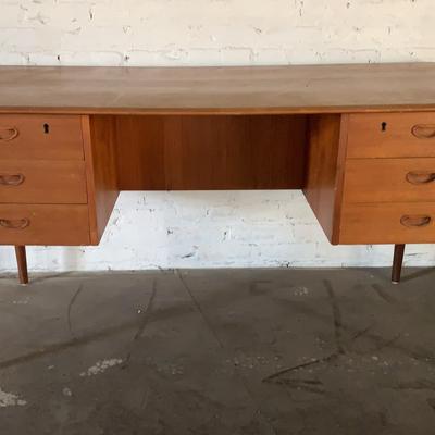 MCM Teak Desk With Bookshelf On Back