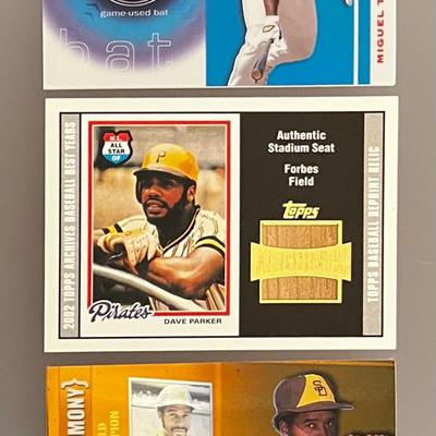 3 - Game Used Bat Relic Baseball Cards 