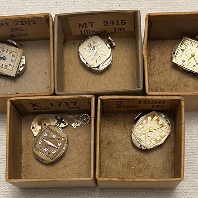 Antique Lady Elgin Wrist Watch Movements, Parts