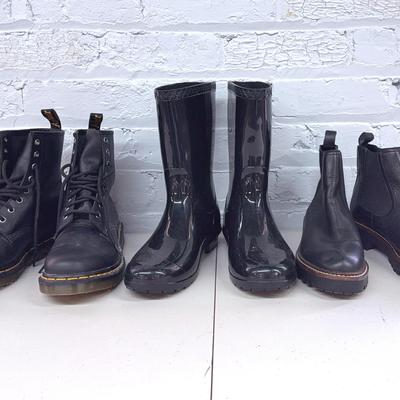 Doc Martin Boots, Ugg Rain Boots, Caslon Boots (3 Pair) Size 8