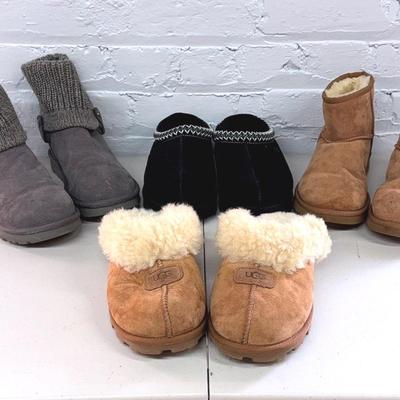 Uggs Slip On Boots and Slippers  (4) All Shoes are size 8 Except Black Slippers size 9