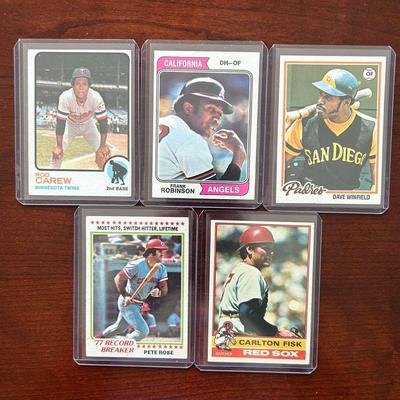 Vintage Baseball Cards. Pete Rose, Frank Robinson, Rod Carew and More
