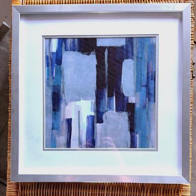 Blue abstract-framed art print
