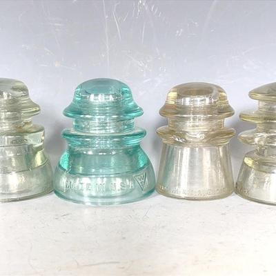  Vintage/Antique  Glass Insulators (4)