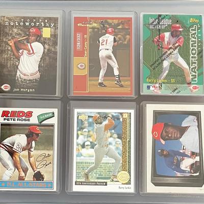 6 - Collectible Cincinnati Reds Baseball Cards - Pete Rose - Barry Larkin