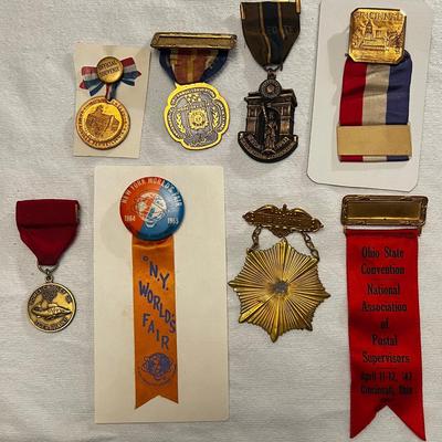 Vintage Historical Ribbons & Pins #1