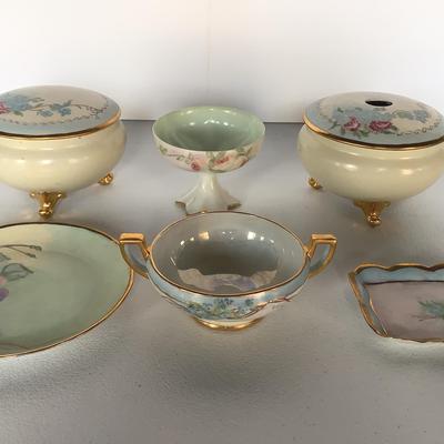 Antique Handpainted Dresser Set Items