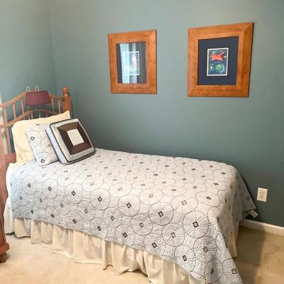 Twin maple wood spindle bed (Headboard Only) #2