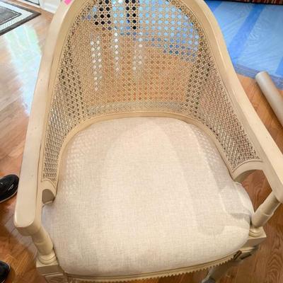 Frontgate counter-height stool - Beige color with Cane back #2	41h”x 22L”x 22d” 