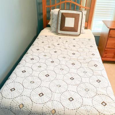 Twin maple wood spindle bed (Headboard Only) #1