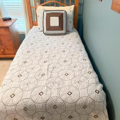 Twin maple wood spindle bed (Headboard Only) #2