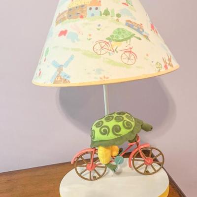 Table Lamp - 2002 Laura Ashley "turtle riding a bike" 