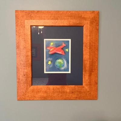 Art - Wood Framed - red plane	21w” x 23H” 