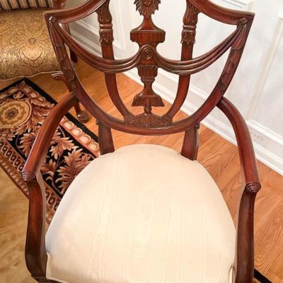 Maitland-Smith  6 Shield Arm Chair with Table