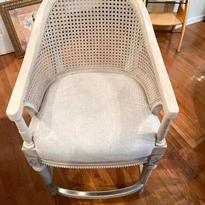 Frontgate counter-height stool - Beige color with Cane back #1 	41h”x 22L”x 22d” 