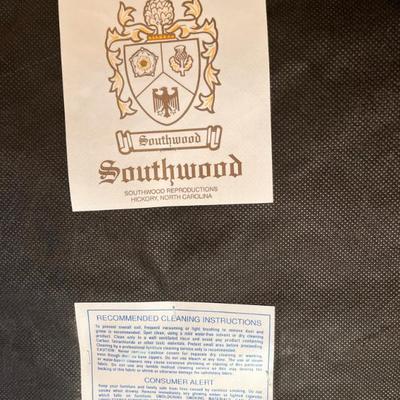 Dining Chair- Green, Black and Gold   Upholstered Arm Chair W/ lumbar pillow by Southwood, Hickory, NC Label