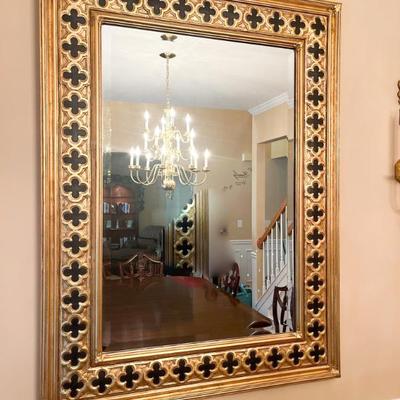 Gold Gilted Frame mirror with black accent 	36”w x 48”h