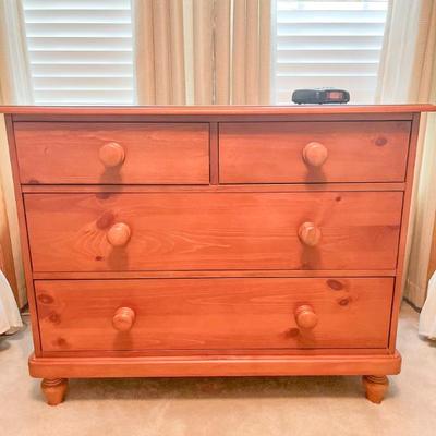 Pine 4 drawer dresser  	30H” x 37W” x 18D”