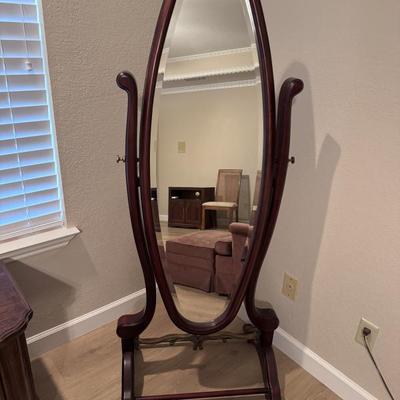 Mahogany swivel full length mirror