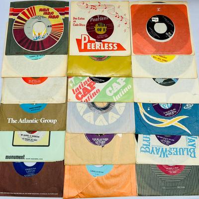 (18) Vintage Spanish Music 45rpm Vinyl  Records