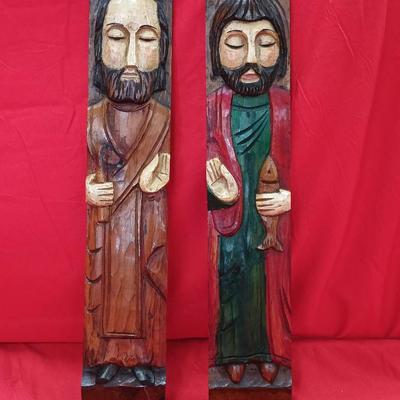 Saint Peter & Saint Paul Polychrome Handcrafted Santos