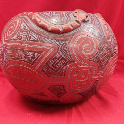 Marajoara Brazilian Terracotta Snake Vase