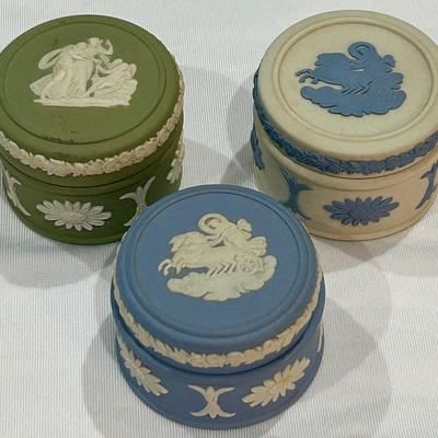 Trio of Wedgwood Jasperware Pill /Trinket Boxes